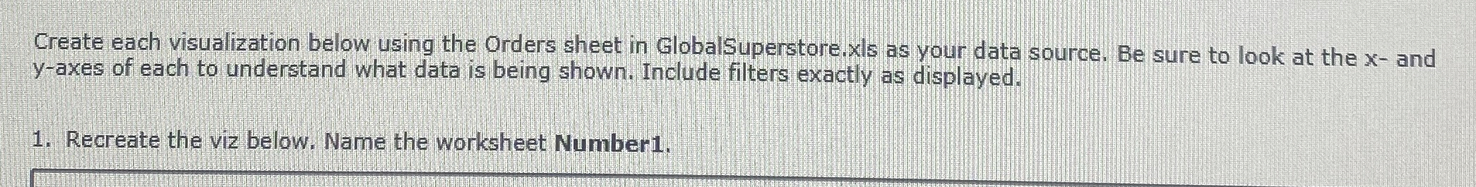 Create each visualization below using the Orders
