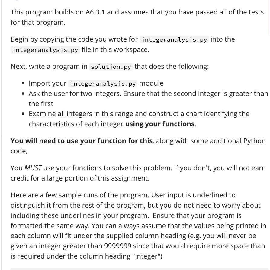 Attached is problem, expected output, and current