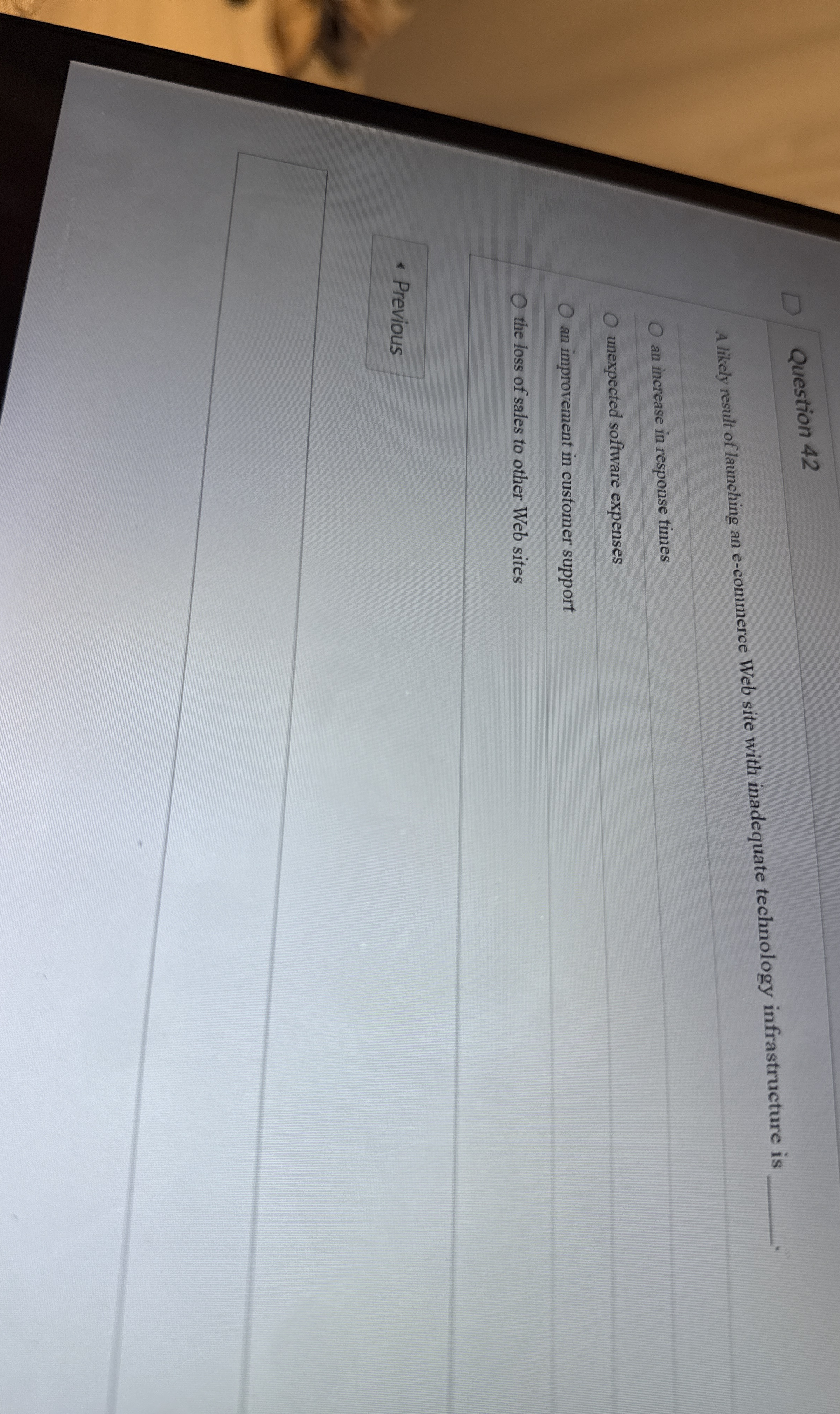 Question 4 2 A likely result of launching an e -