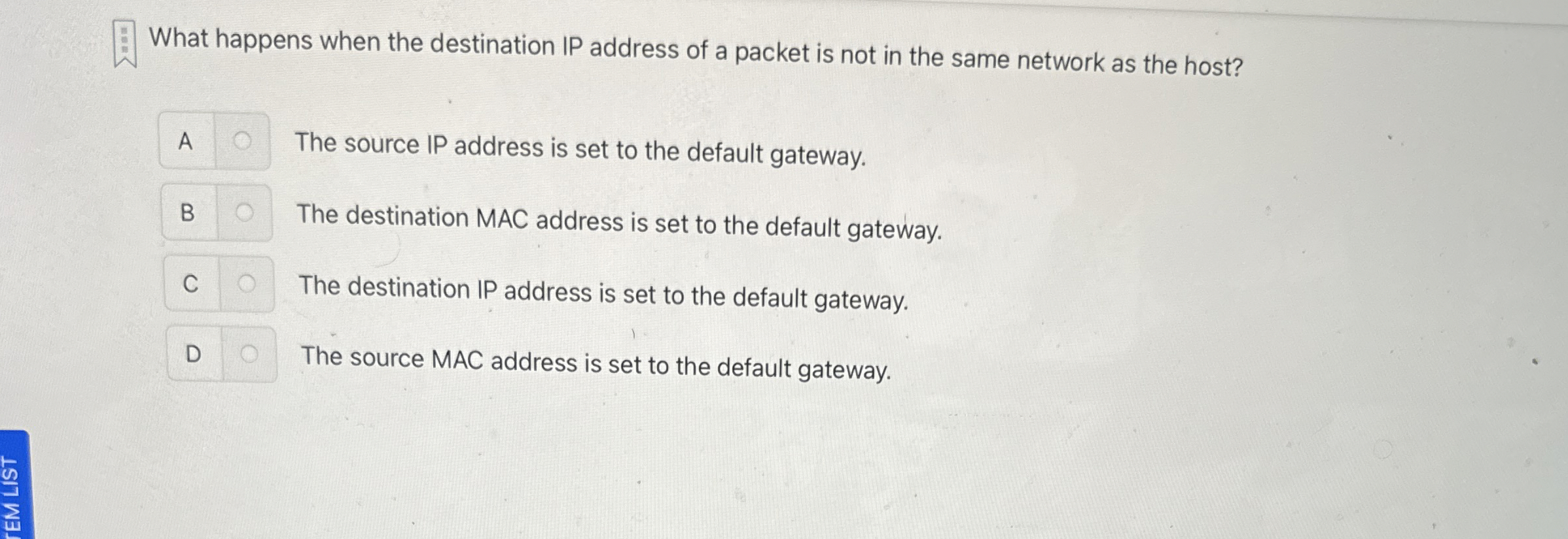 What happens when the destination IP address of a
