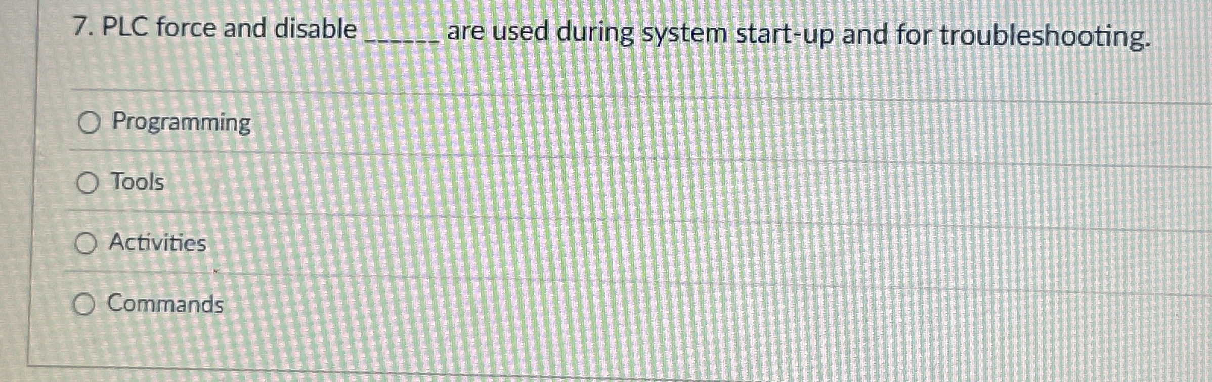 PLC force and disable q , are used during system