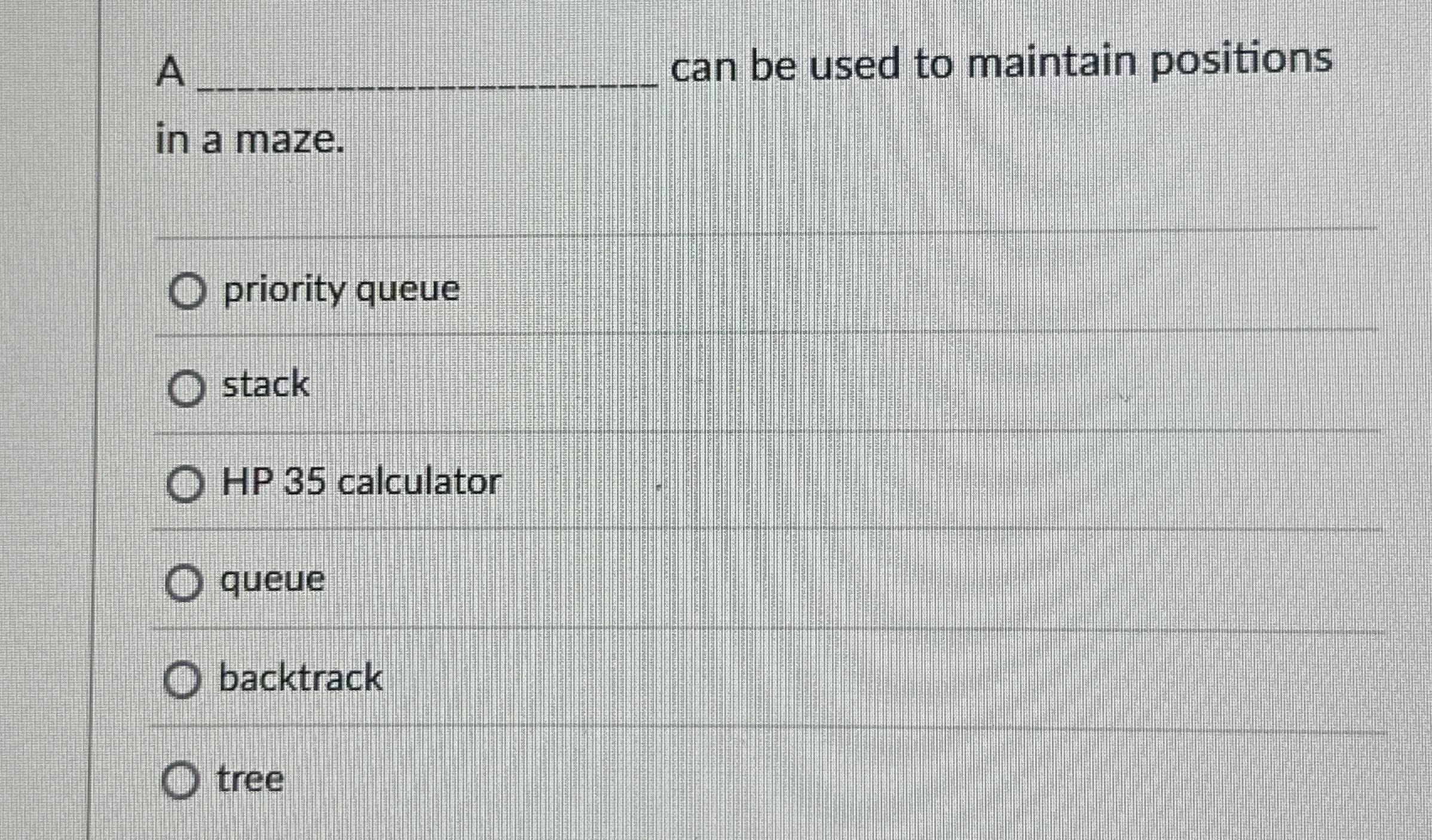 In Java, a _ _ _ can be used to maintain