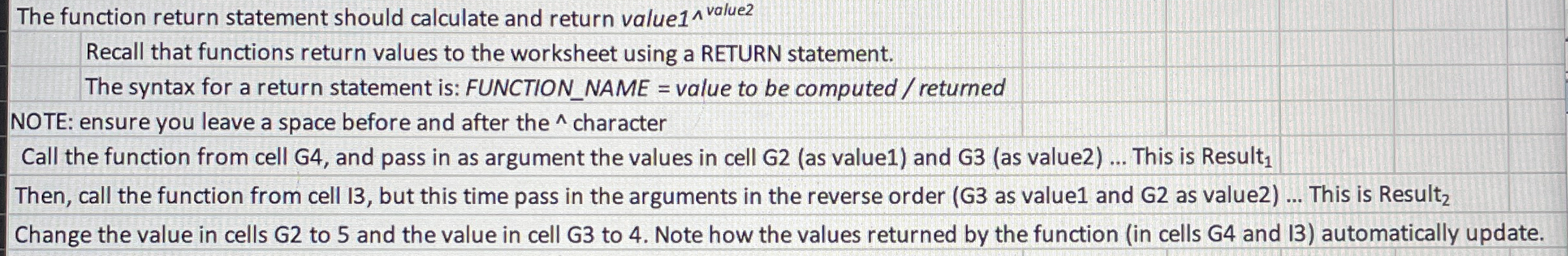 The function return statement should calculate