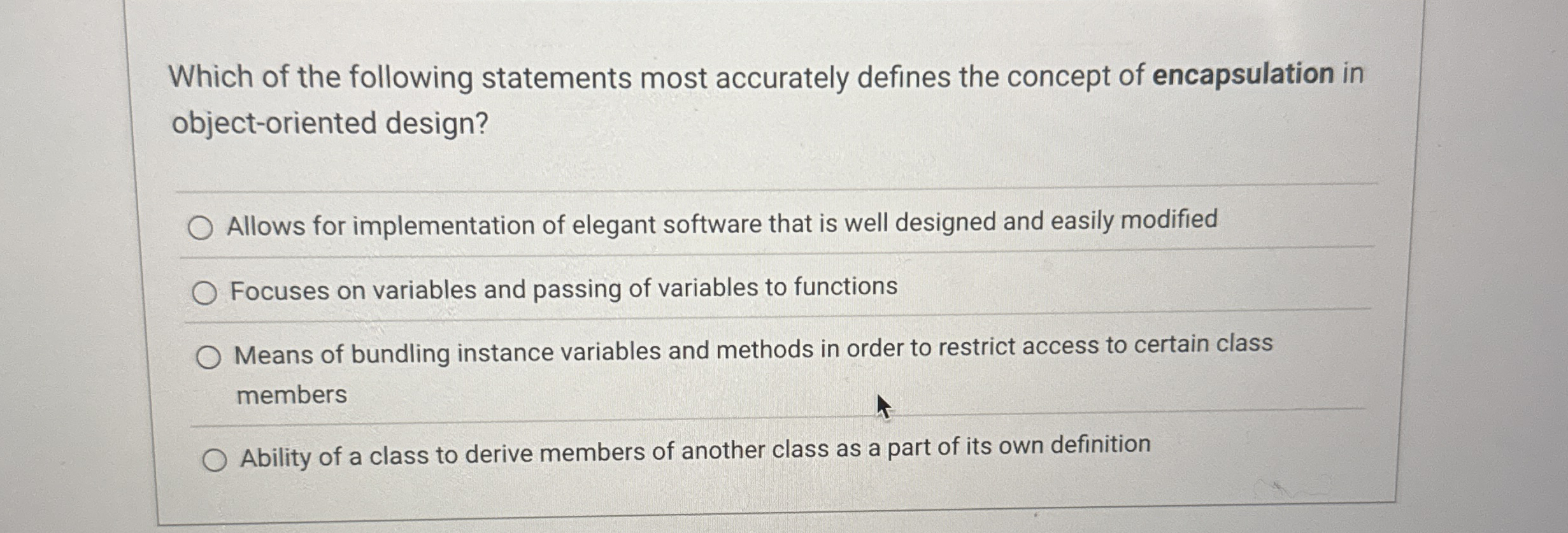 Which of the following statements most accurately