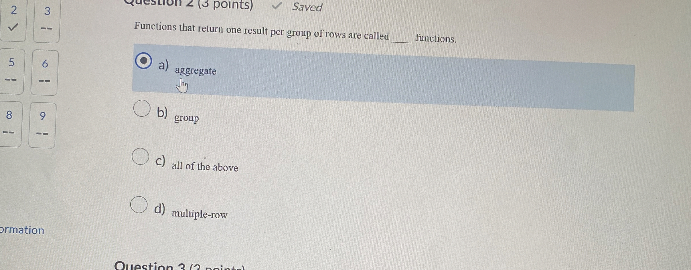 2 Functions that return one result per group of