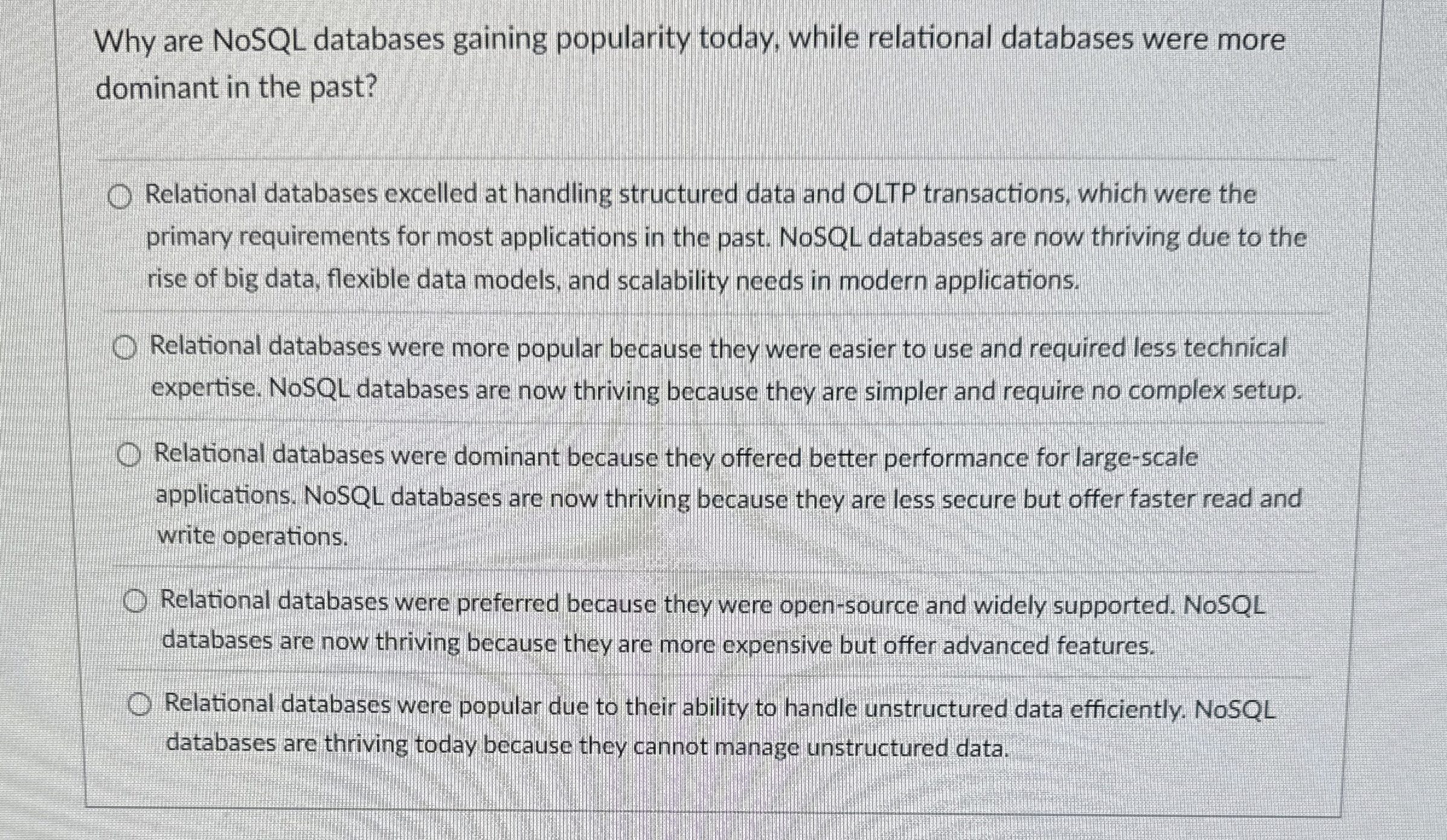 Why are NoSQL databases gaining popularity today,