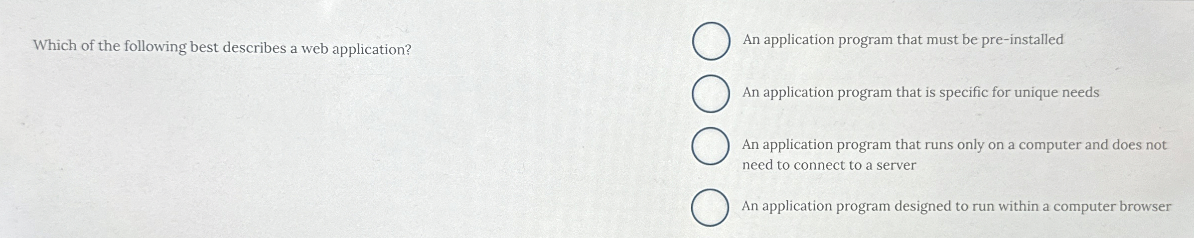 Which of the following best describes a web