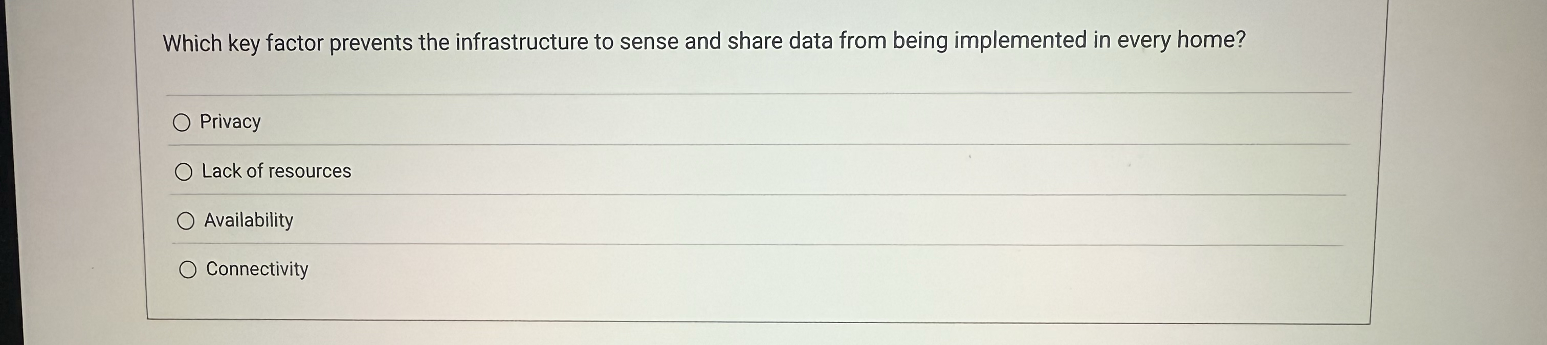 Which key factor prevents the infrastructure to