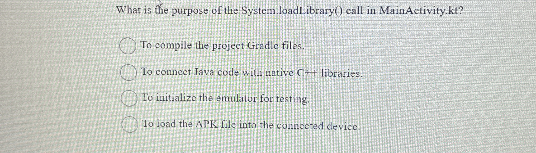 What is the purpose of the System.loadLibrary ( )