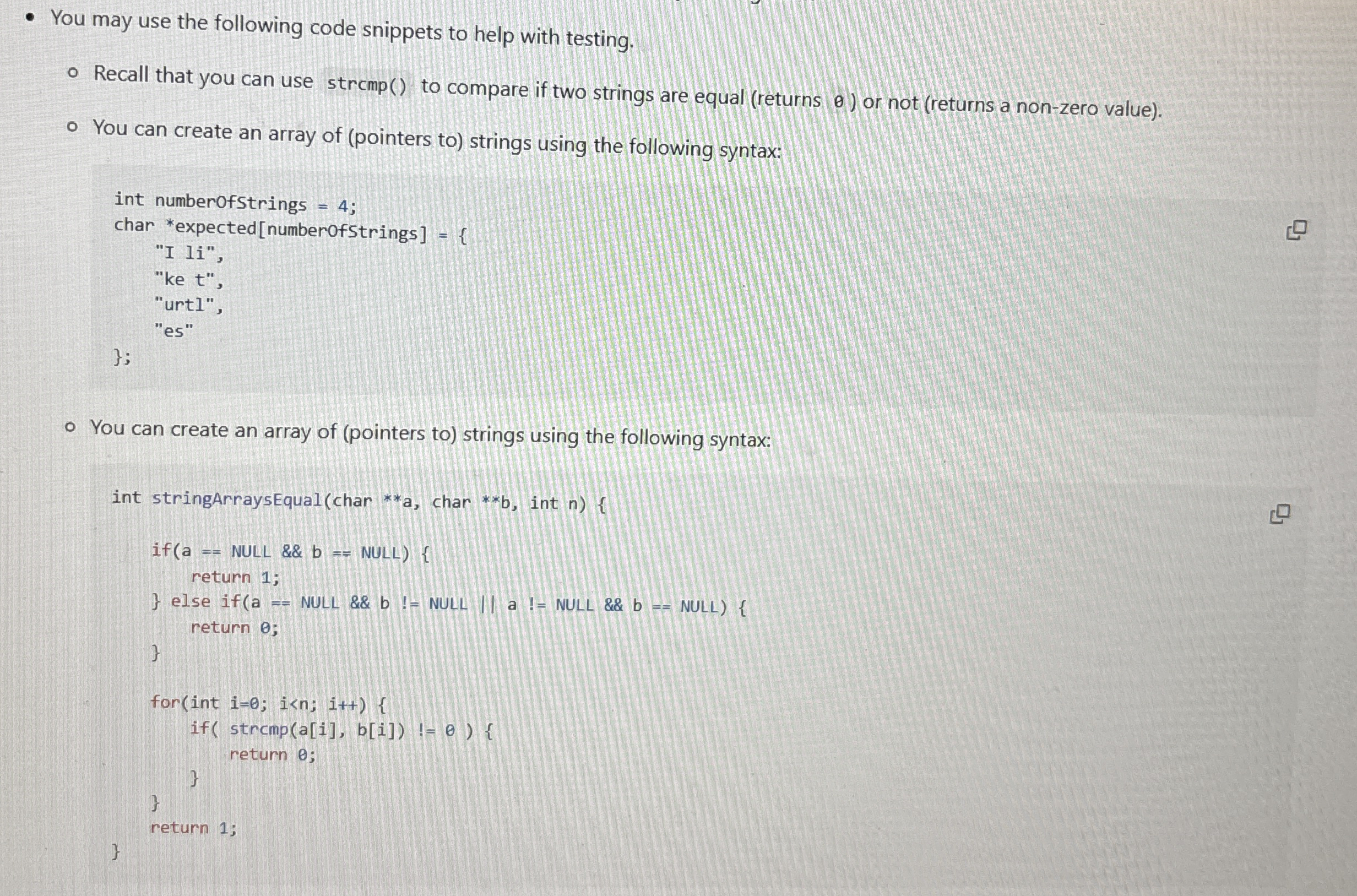 Can you please demonstrate 3 test cases per each