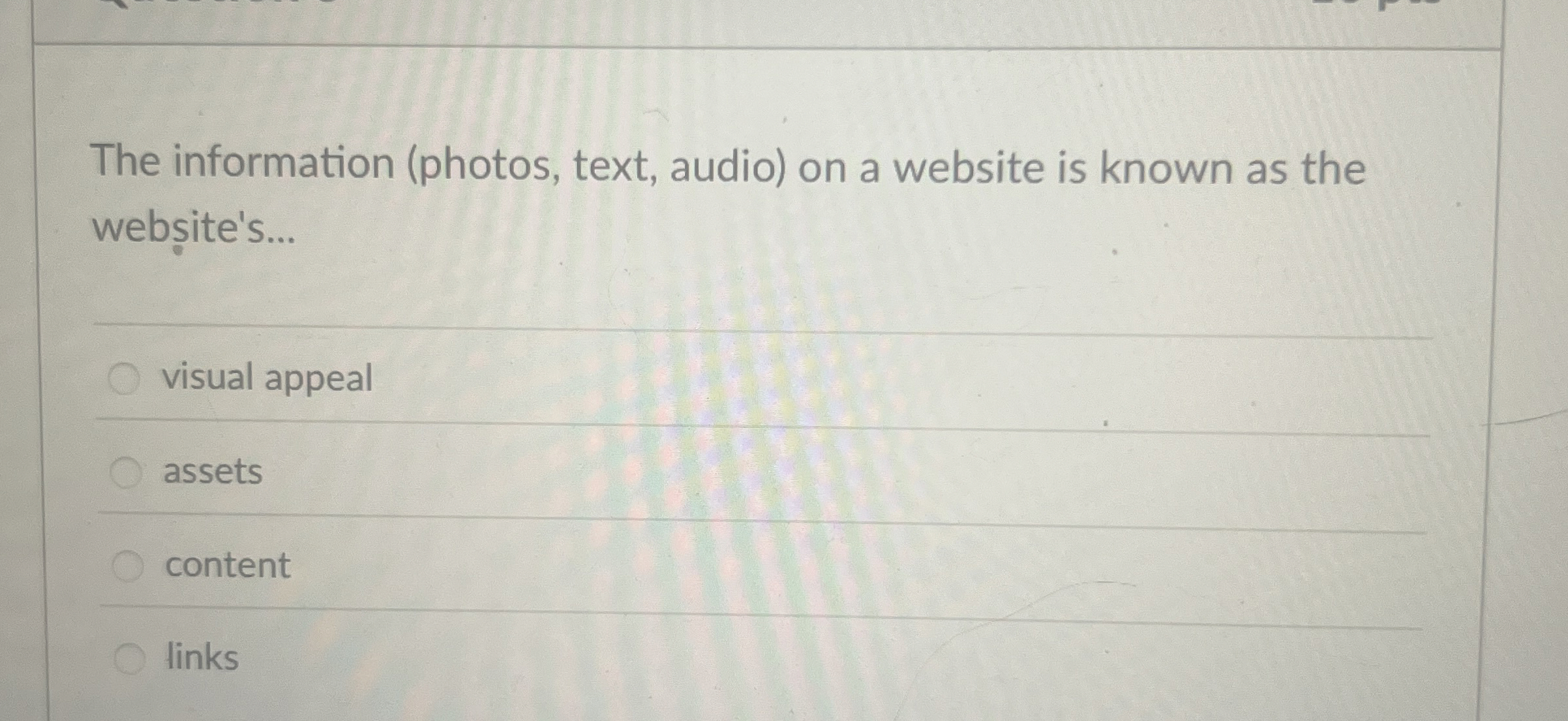 The information ( photos , text, audio ) on a