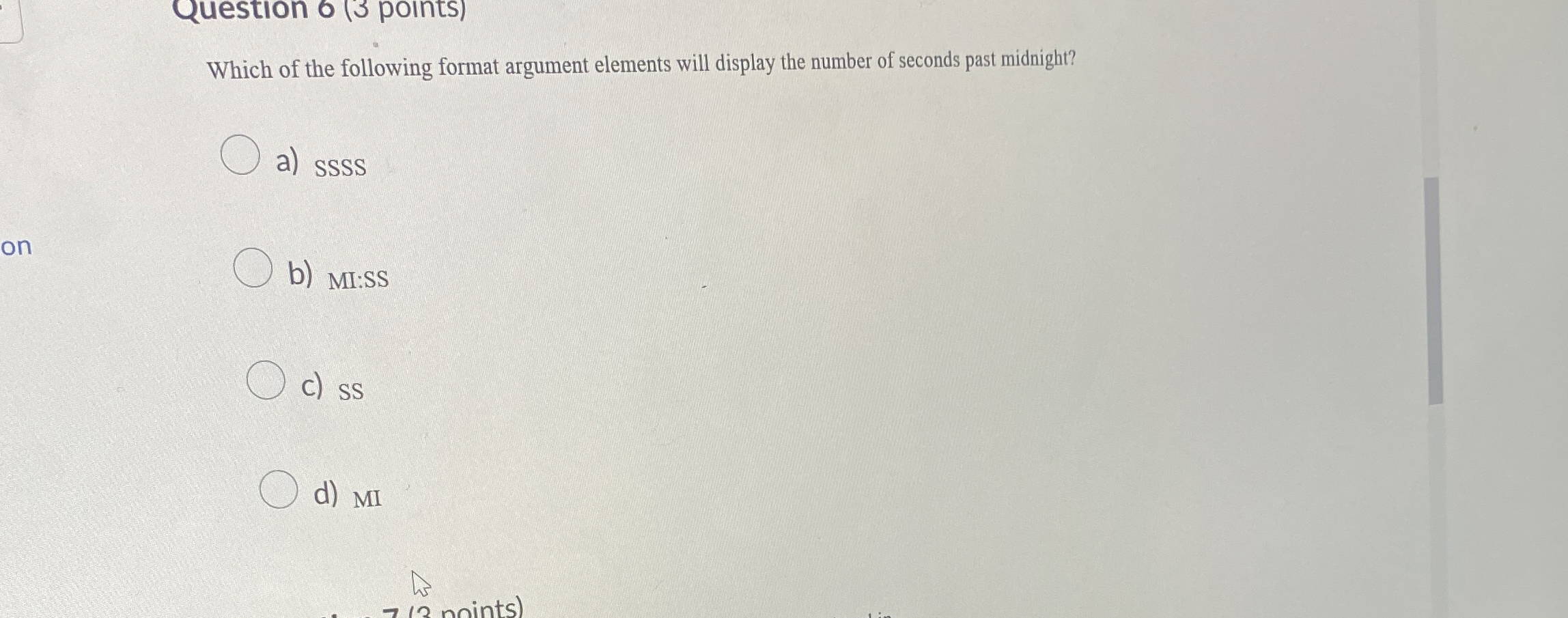 Which of the following format argument elements