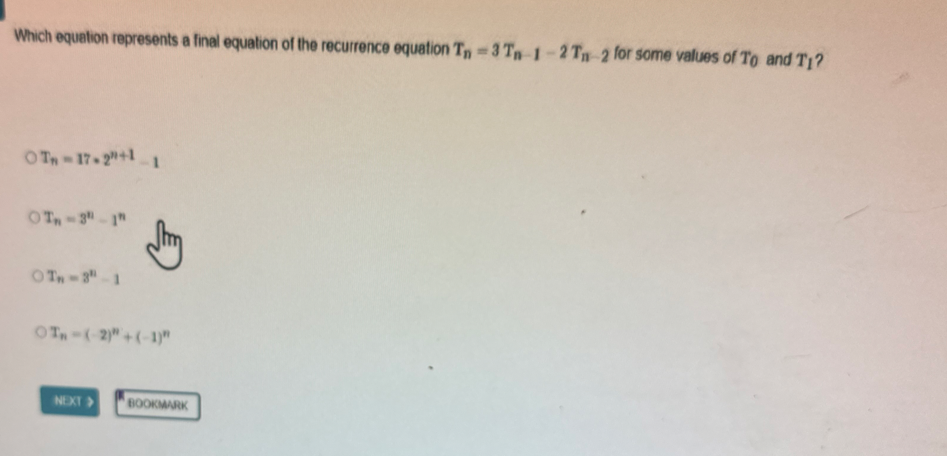 Which equation represents a final equation of the