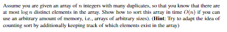 Assume you are given an array of n integers with