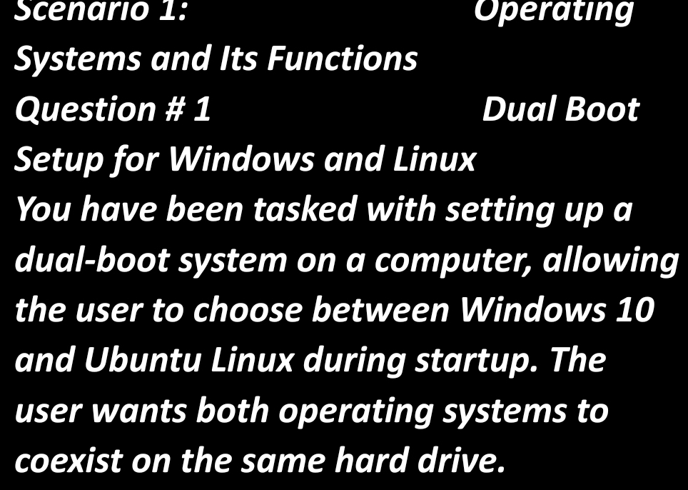Scenarro 1 : Operating Systems and Its Functions