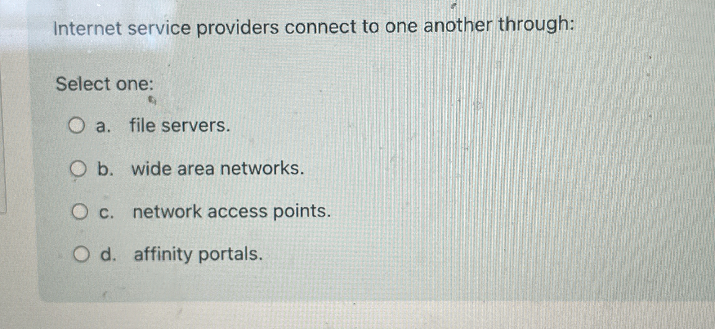 Internet service providers connect to one another