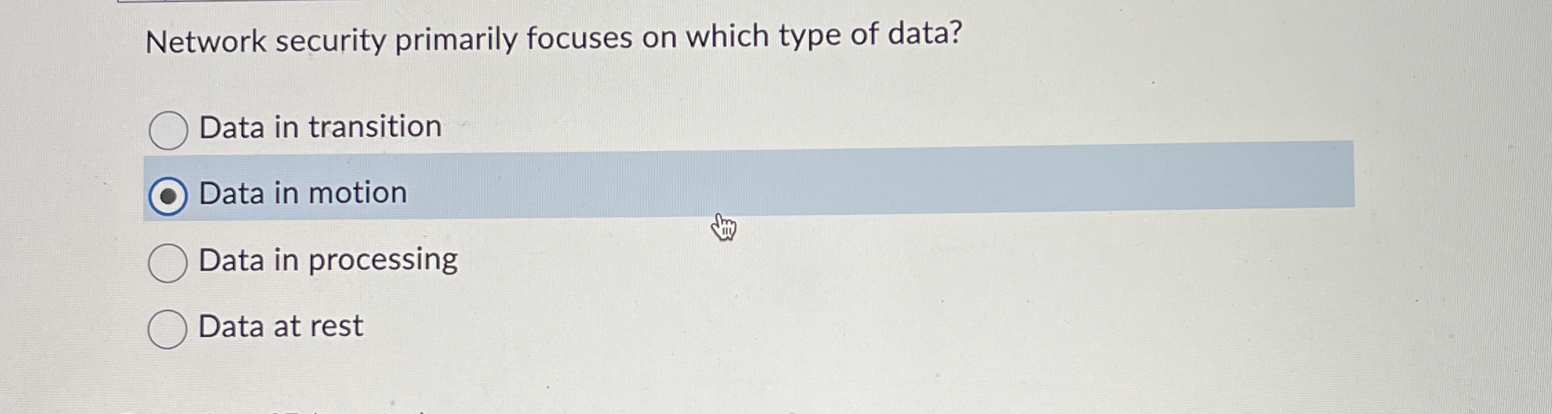 Network security primarily focuses on which type