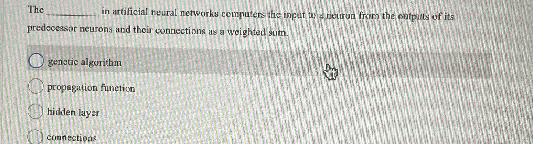 The in artificial neural networks computers the