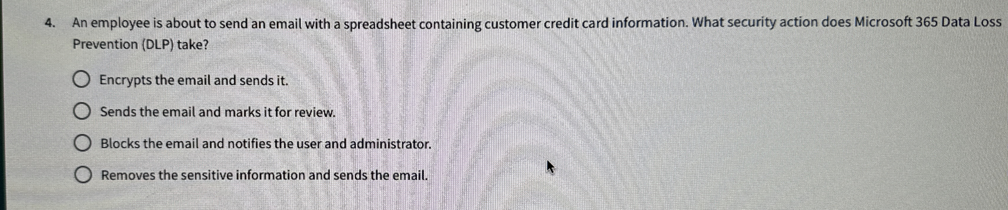 An employee is about to send an email with a