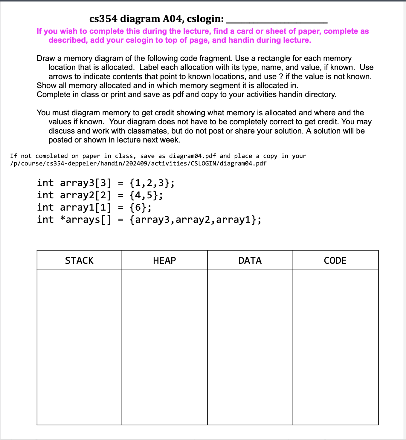 cs 3 5 4 diagram A 0 4 , cslogin: _ If you wish