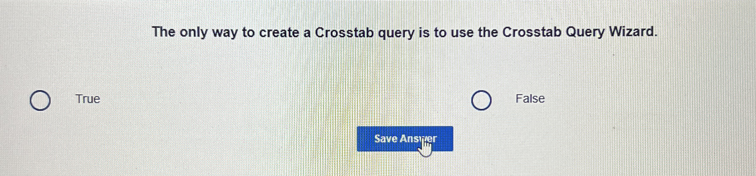The only way to create a Crosstab query is to use