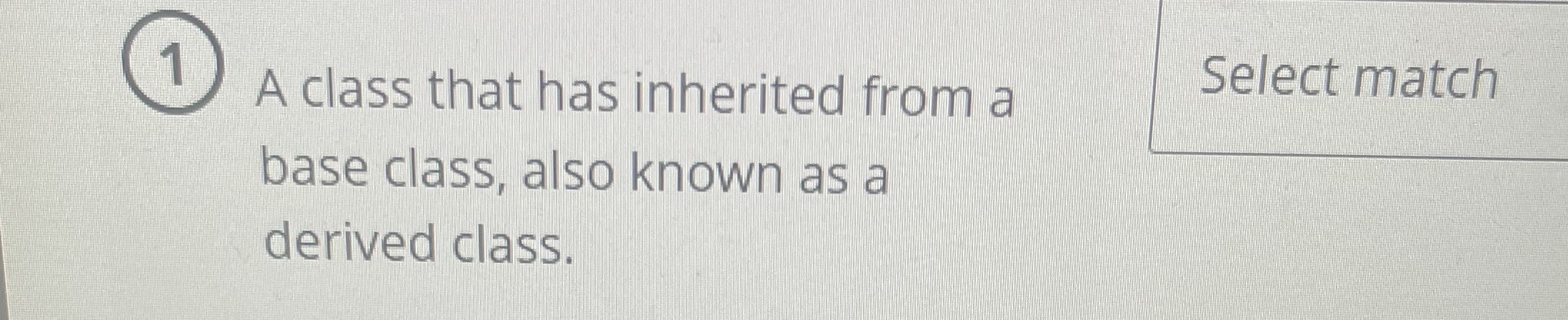 A class that has inherited from a Select match