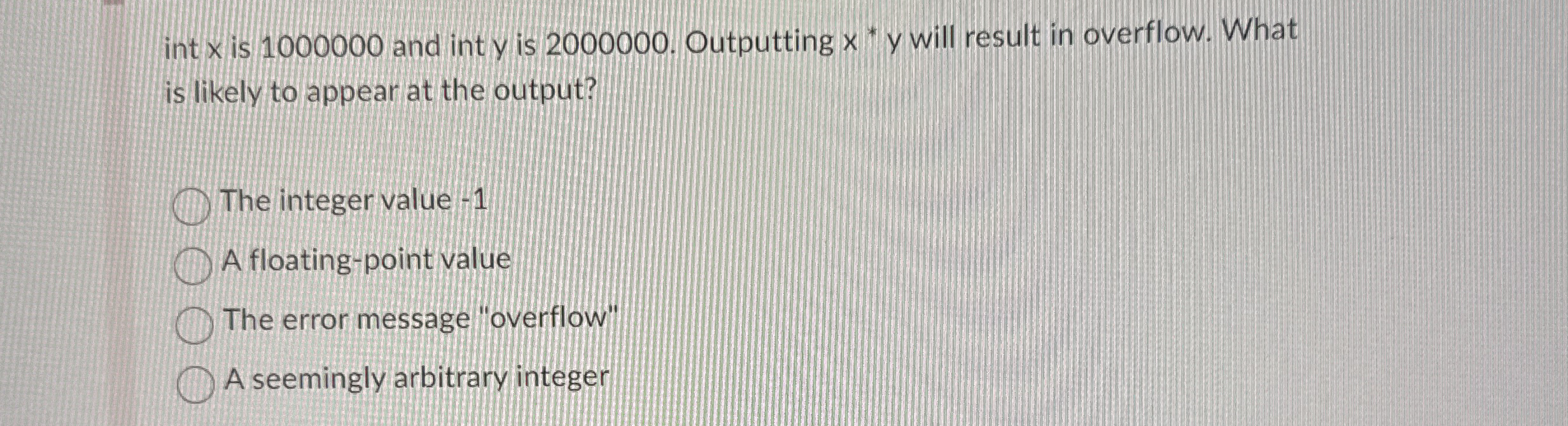 int x is 1 0 0 0 0 0 0 and int y is 2 0 0 0 0 0 0