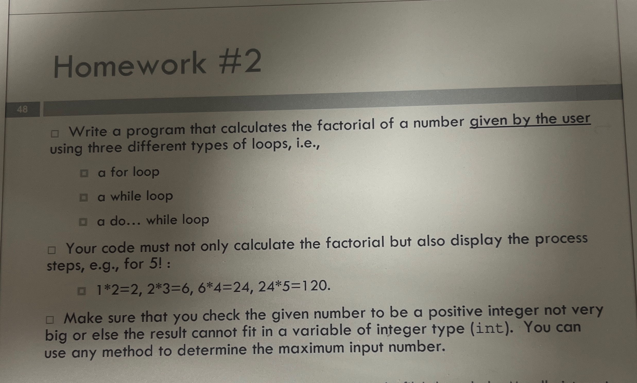 Homework # 2 4 8 Write a program that calculates