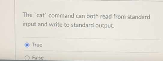 The 'cat' command can both read from standard