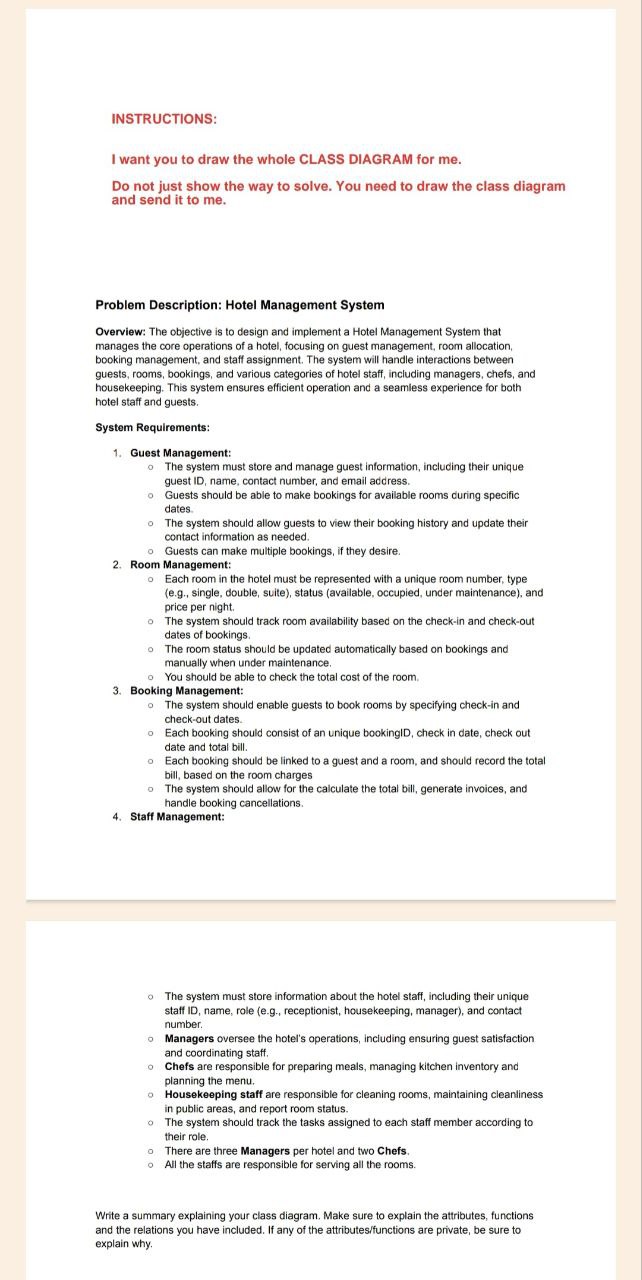 INSTRUCTIONS: I want you to draw the whole CLASS