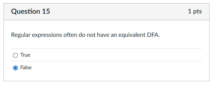 Question 1 5 Regular expressions often do not