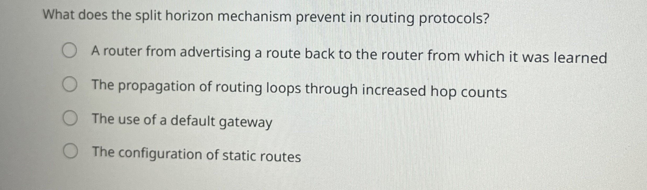 What does the split horizon mechanism prevent in