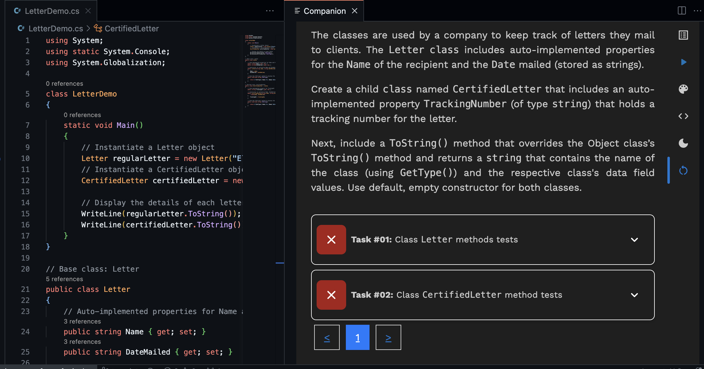 Programming Exercise 1 0 - 1 : LetterDemo
