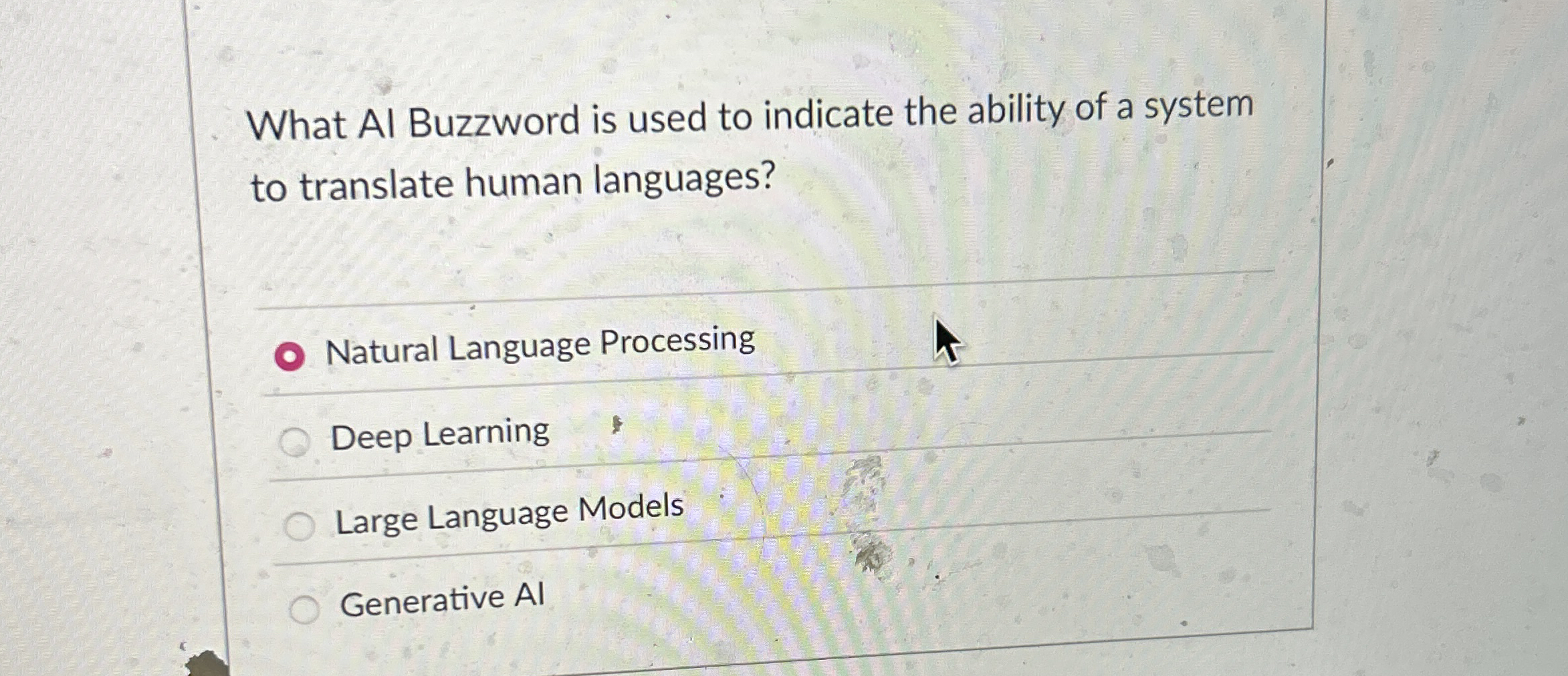 What AI Buzzword is used to indicate the ability