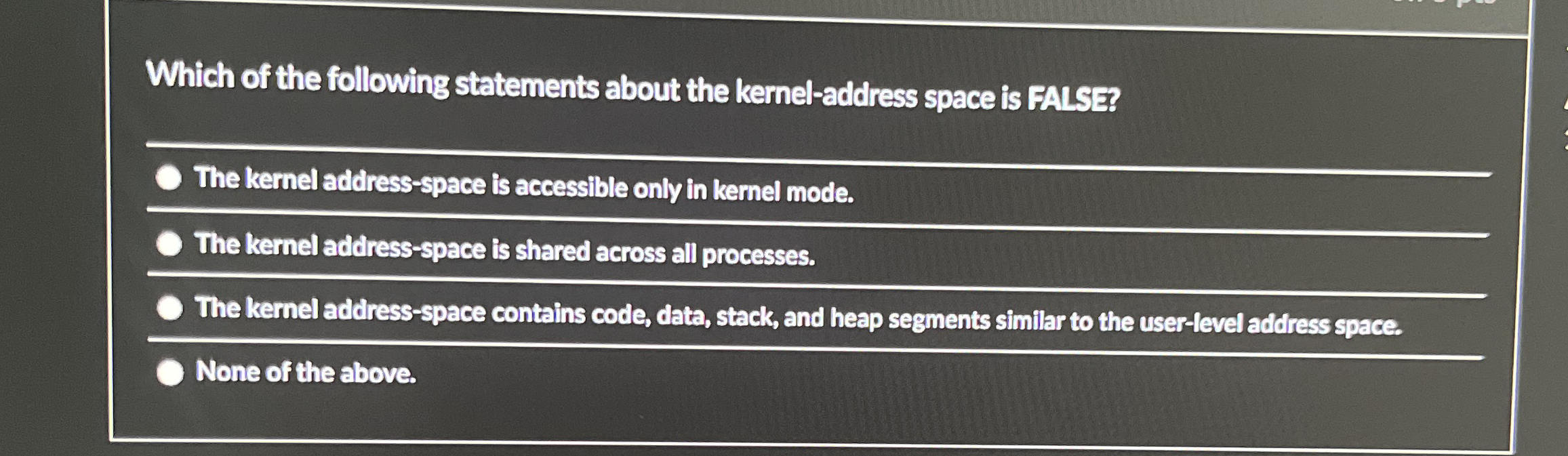 Which of the following statements about the