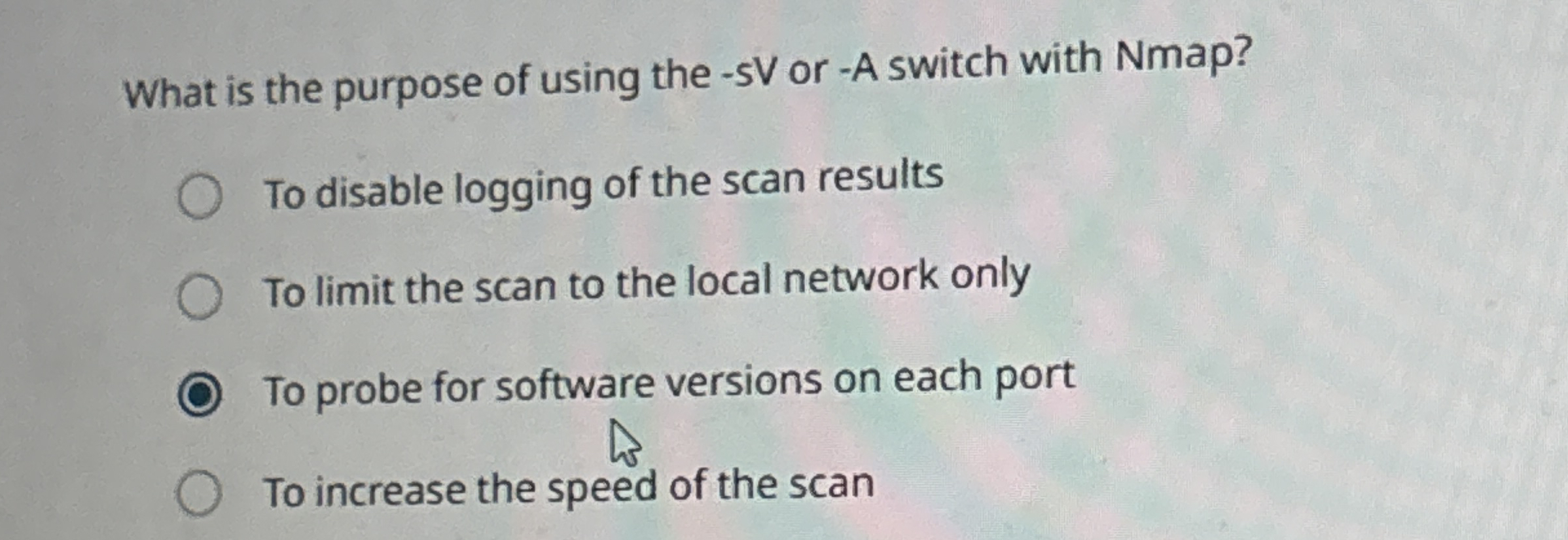 What is the purpose of using the - sV or - A
