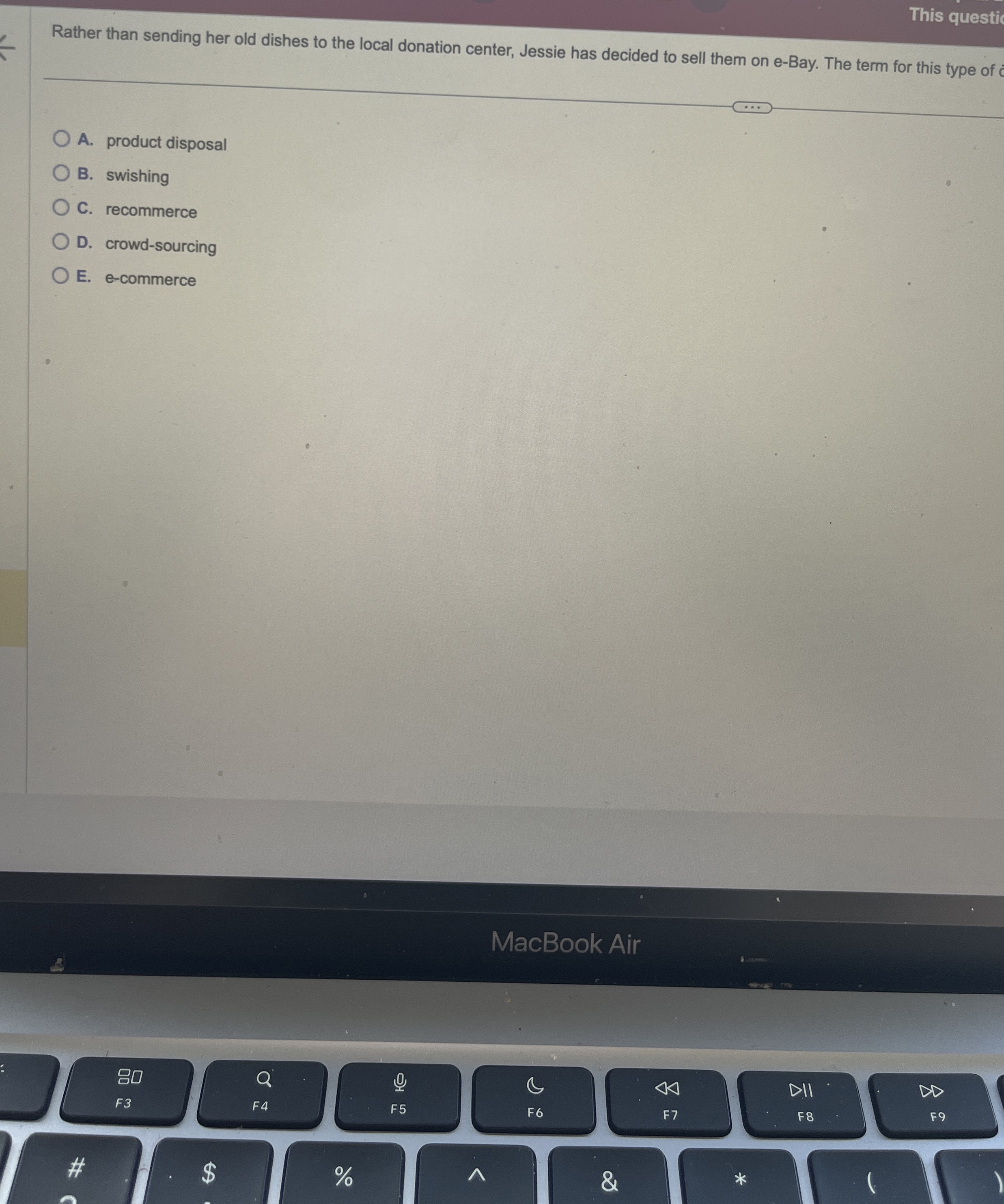 This questic Rather than sending her old dishes