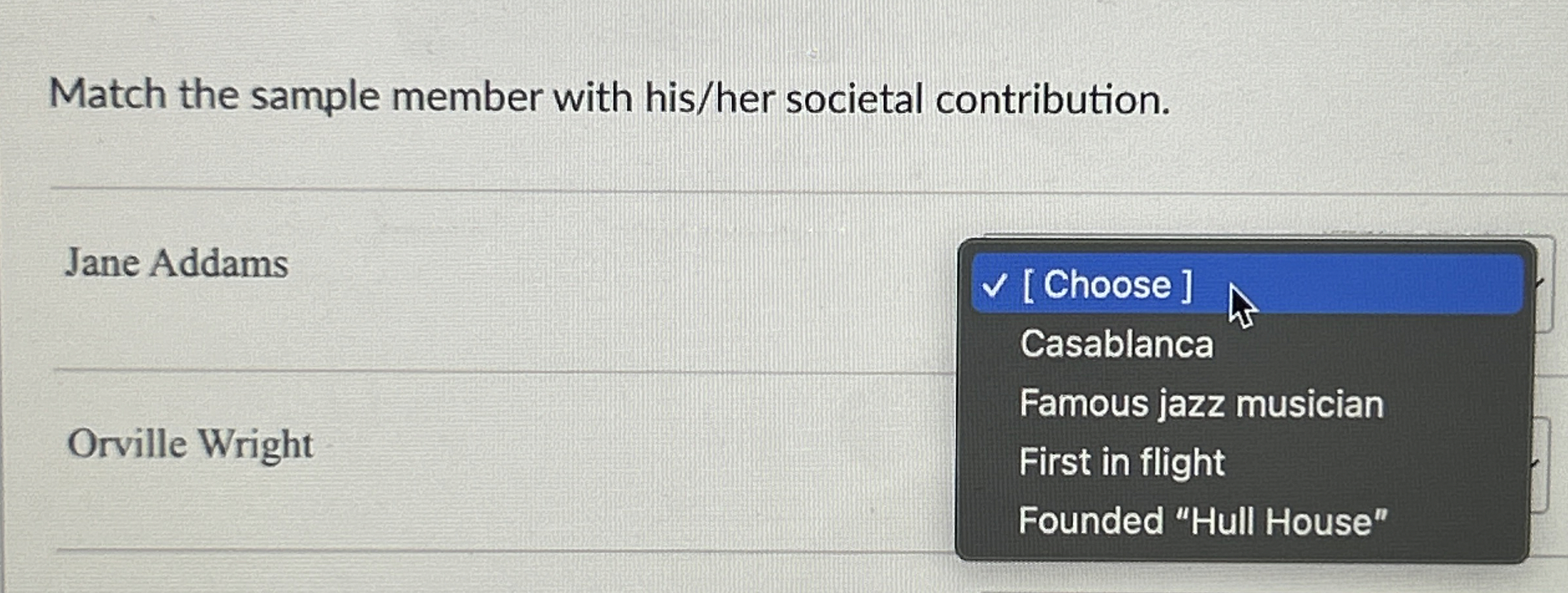 Match the sample member with his / her societal