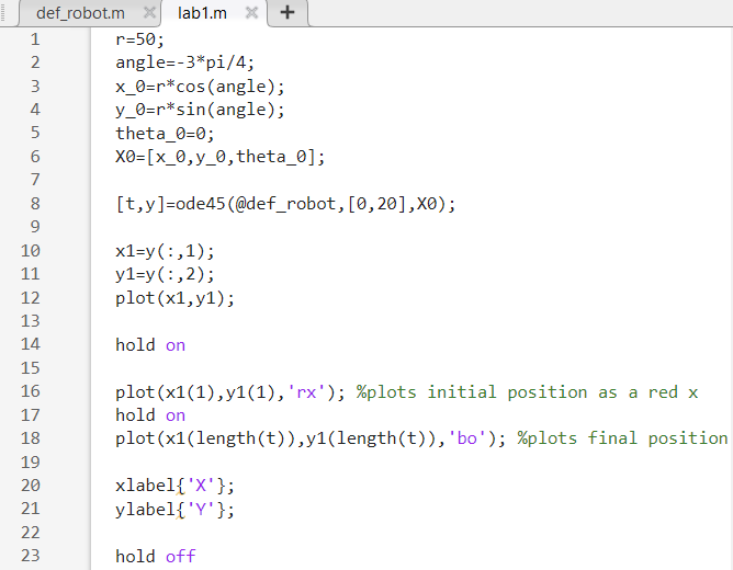 The code in the images plots one curve. I have to