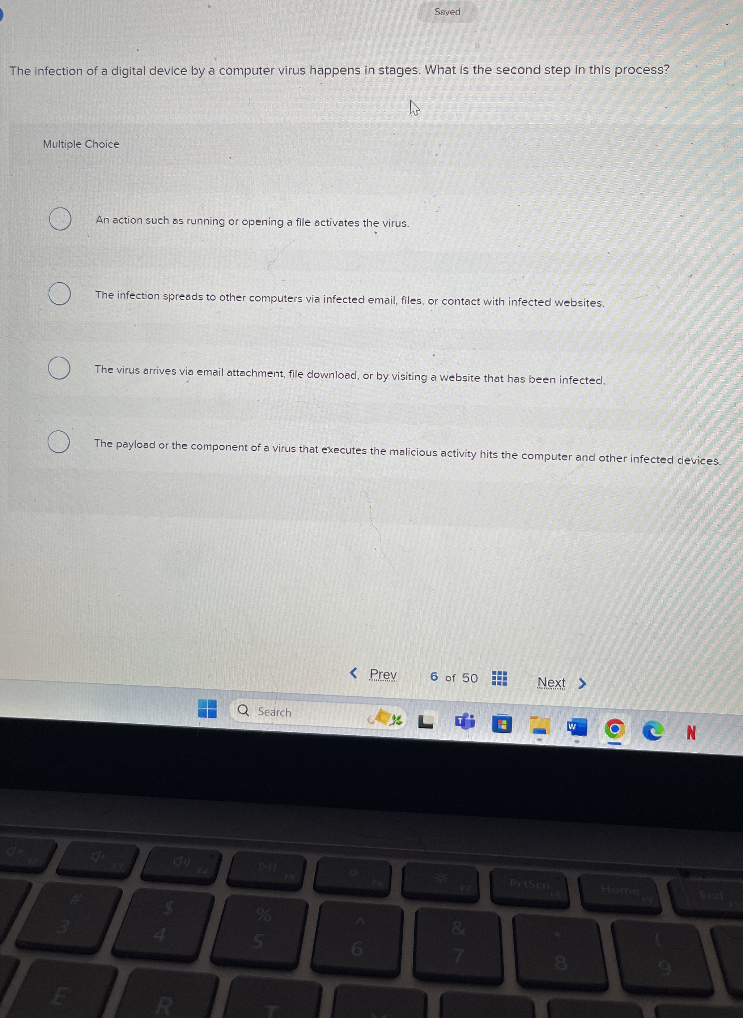 Saved The infection of a digital device by a