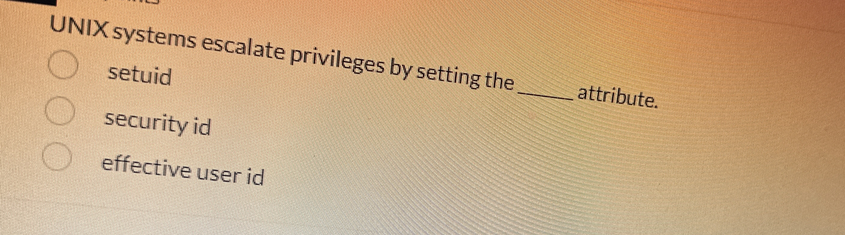 UNIX systems escalate privileges by setting the