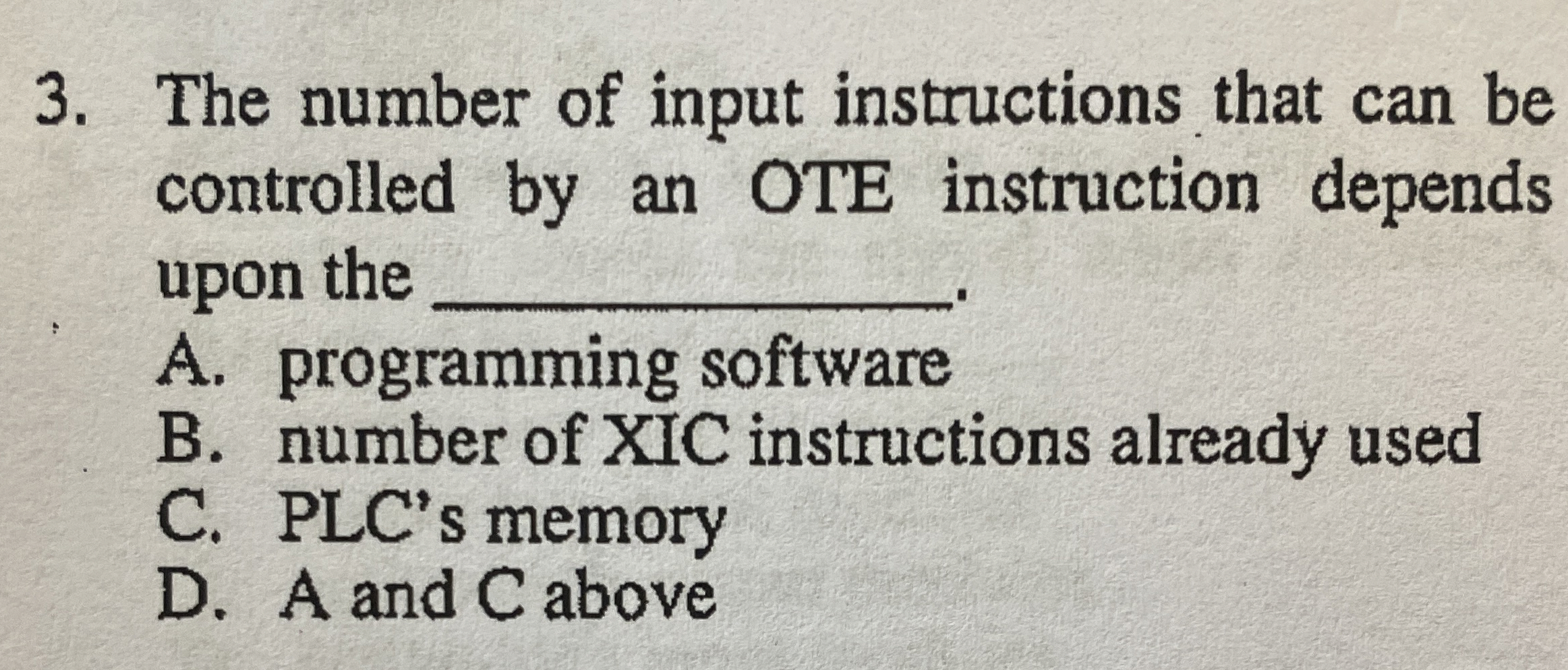 The number of input instructions that can be