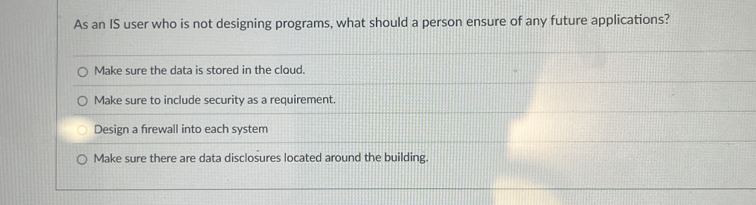 As an IS user who is not designing programs, what