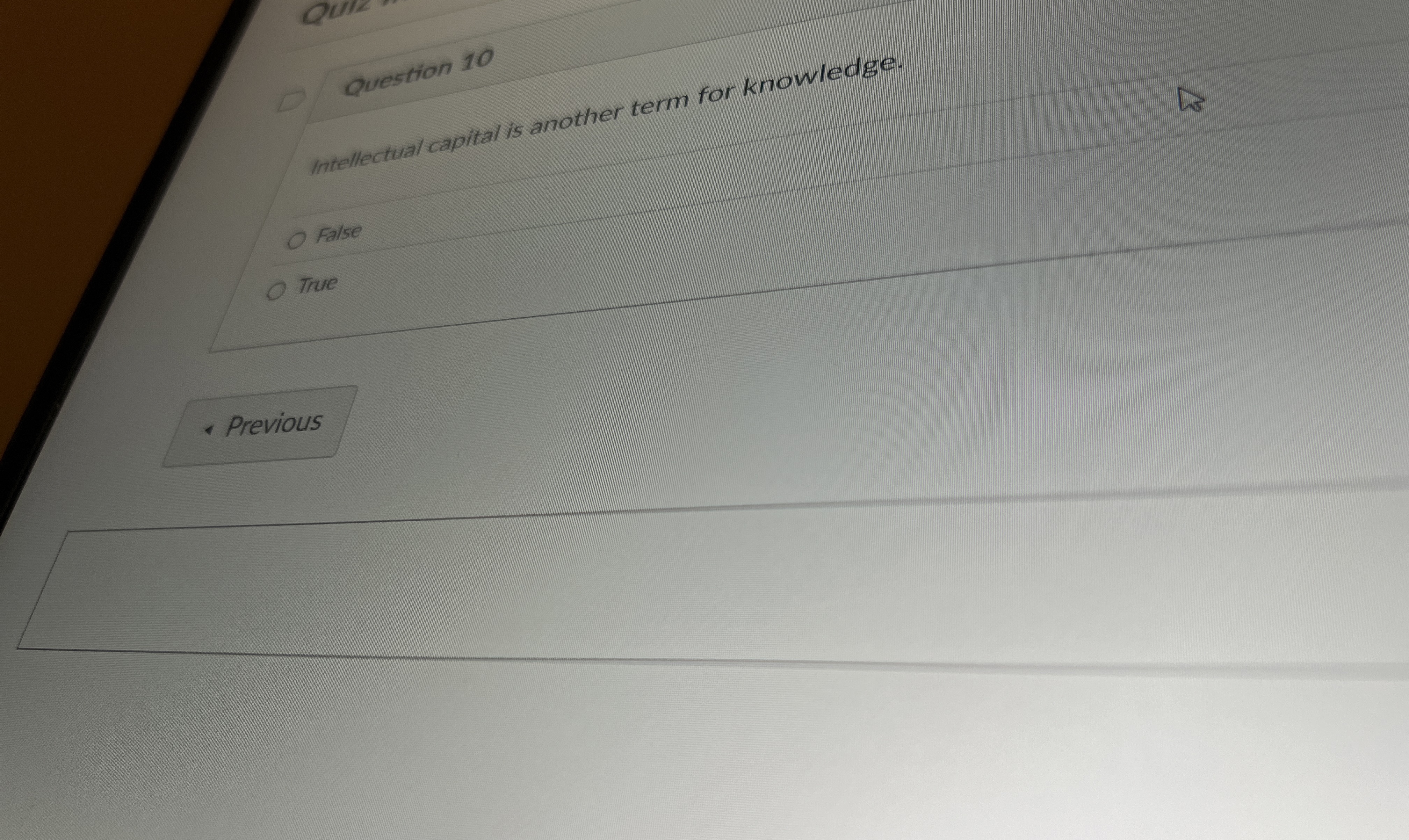 Question 1 0 Intellectual capital is another term