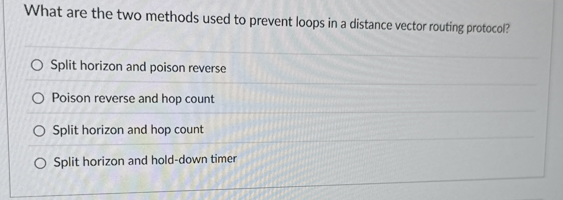 What are the two methods used to prevent loops in