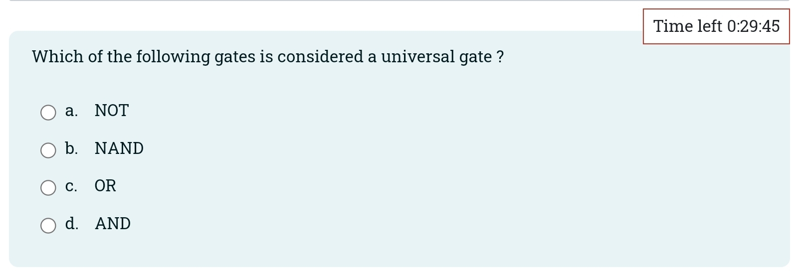 Which of the following gates is considered a