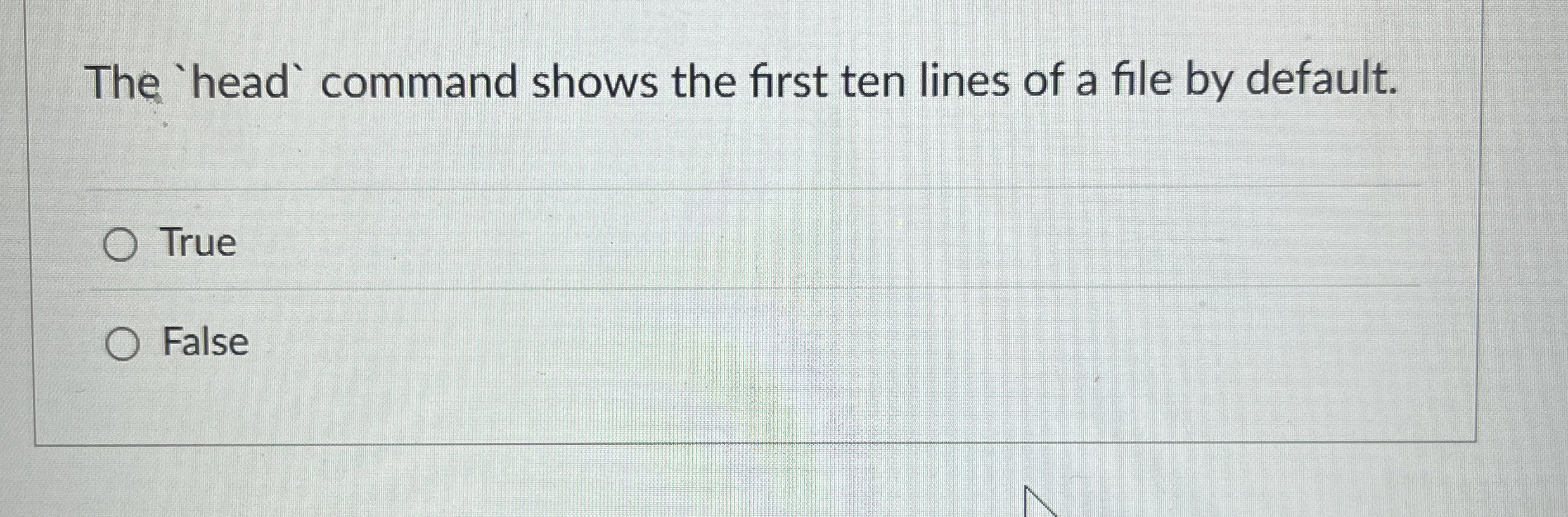 The command shows the first ten lines of a file