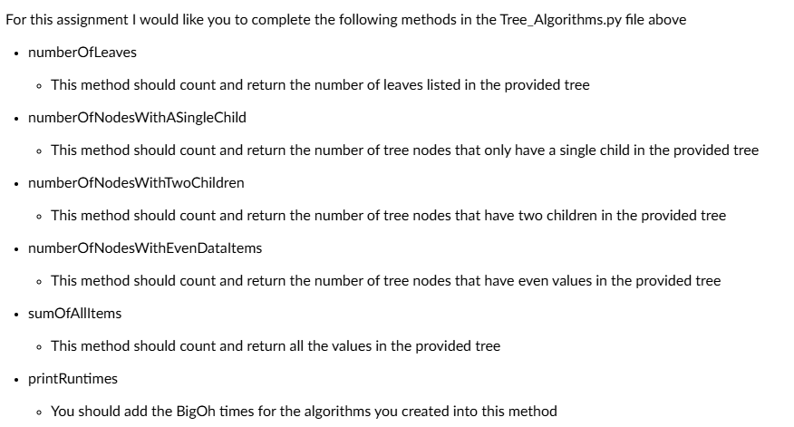 For this assignment I would like you to complete