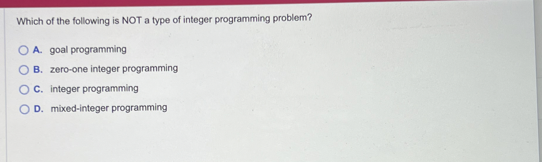 Which of the following is NOT a type of integer