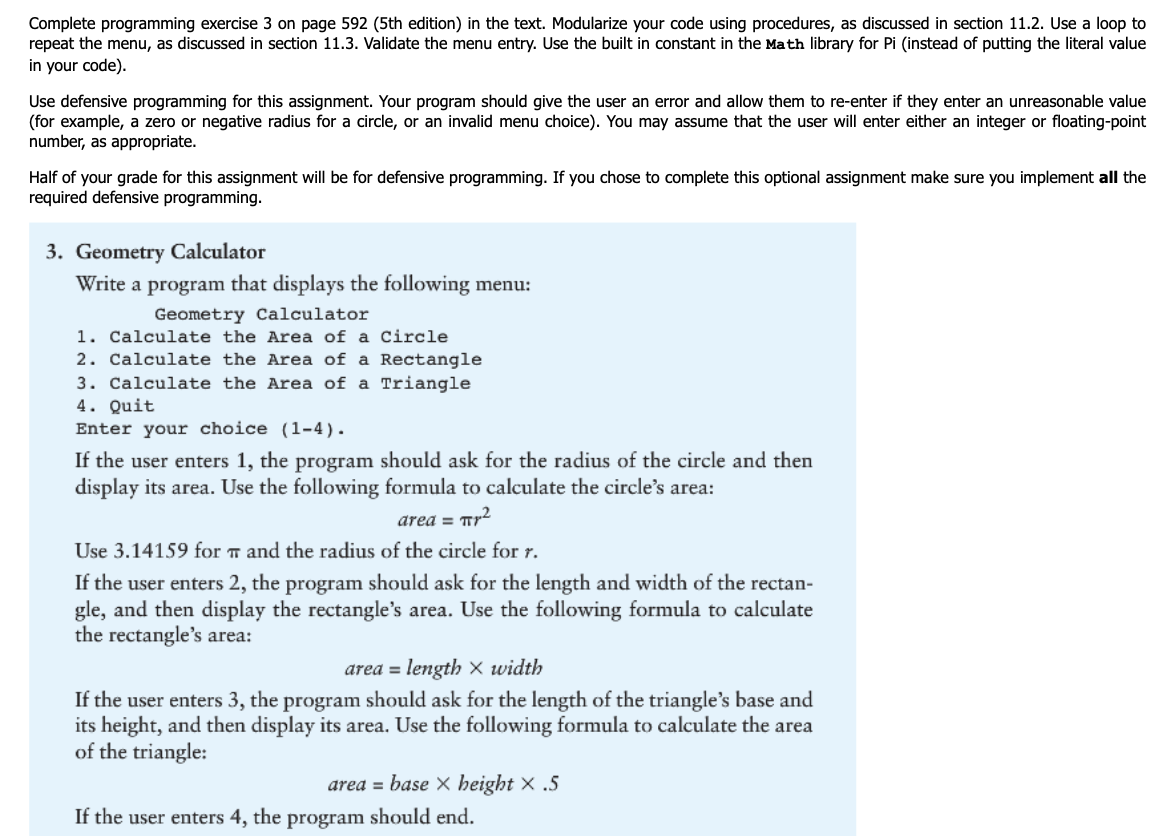 Complete programming in python exercise 3 on page
